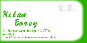 milan borsy business card